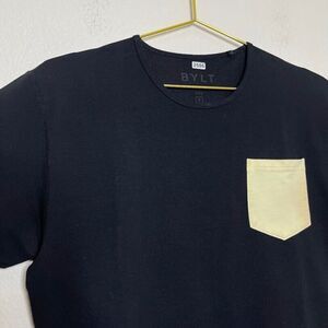 BYLT Mens TShirt Drop Cut Lux SS Small Pocket Essential Short Sleeve Black